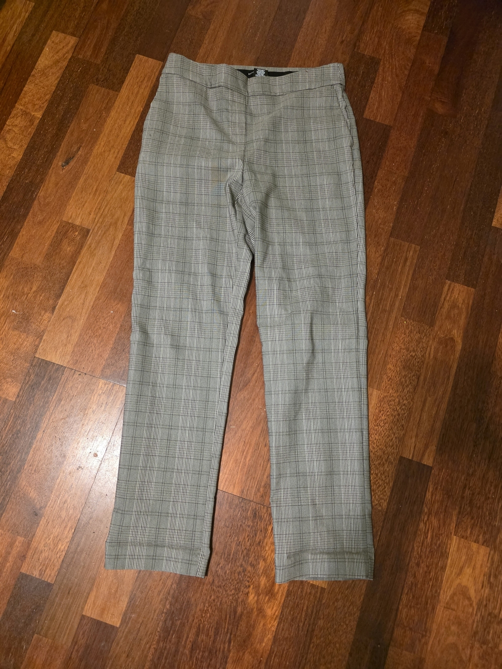 Hilary Radley Plaid Straight-Leg Pants - Gray